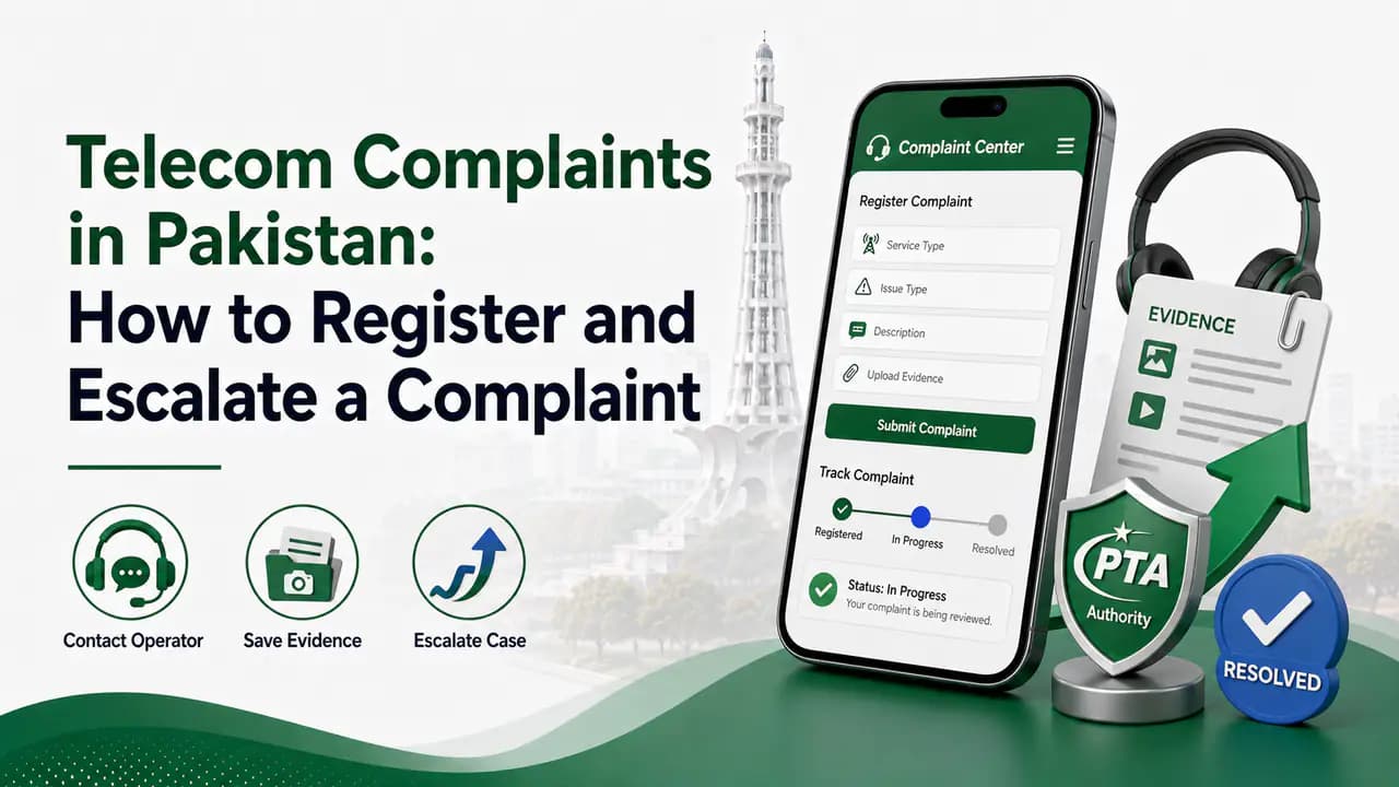 Customer support and telecom complaint channels for mobile networks in Pakistan