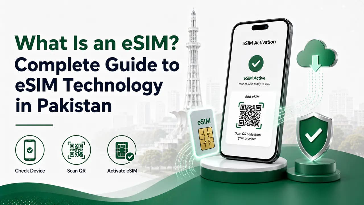Digital eSIM profile activation on a compatible smartphone in Pakistan
