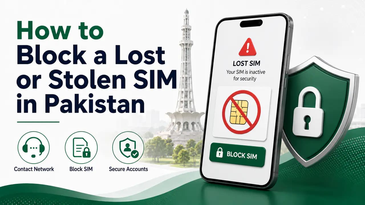 Person reporting a lost mobile SIM card to secure their phone number in Pakistan
