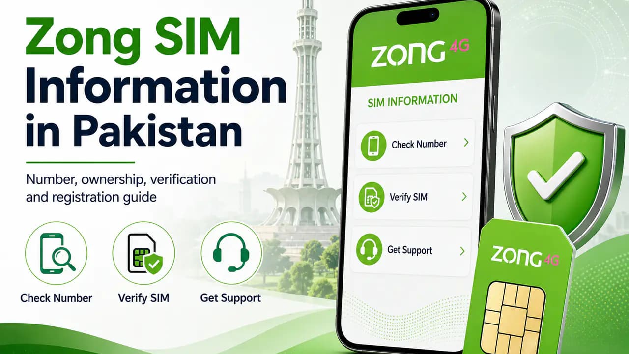 Zong mobile network SIM card used for cellular service in Pakistan